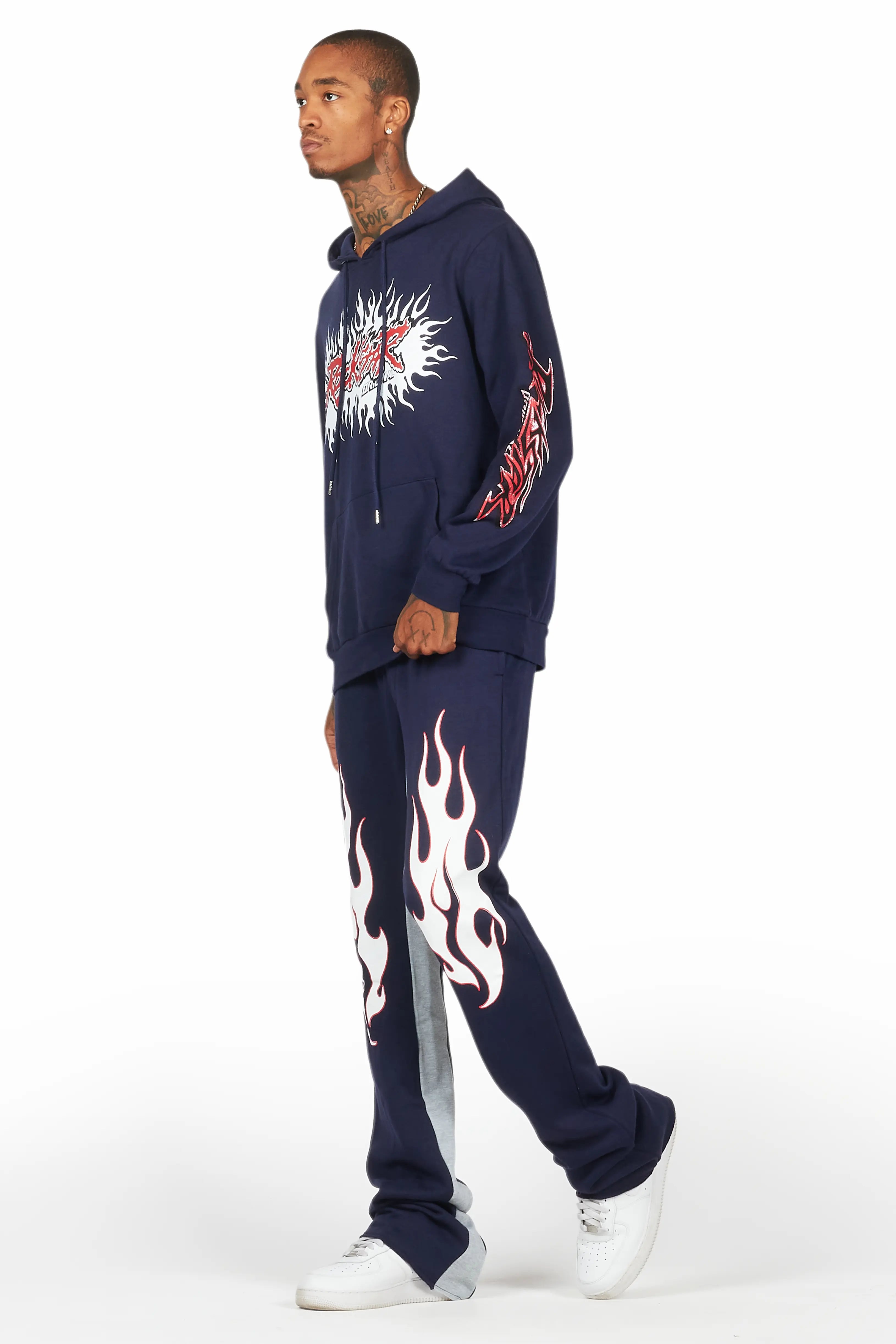 Tidus Navy Hoodie Baggy Fit Pant Track Set