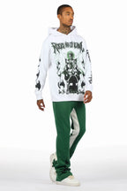 Deathrow White/Green Hoodie/Stacked Track Set