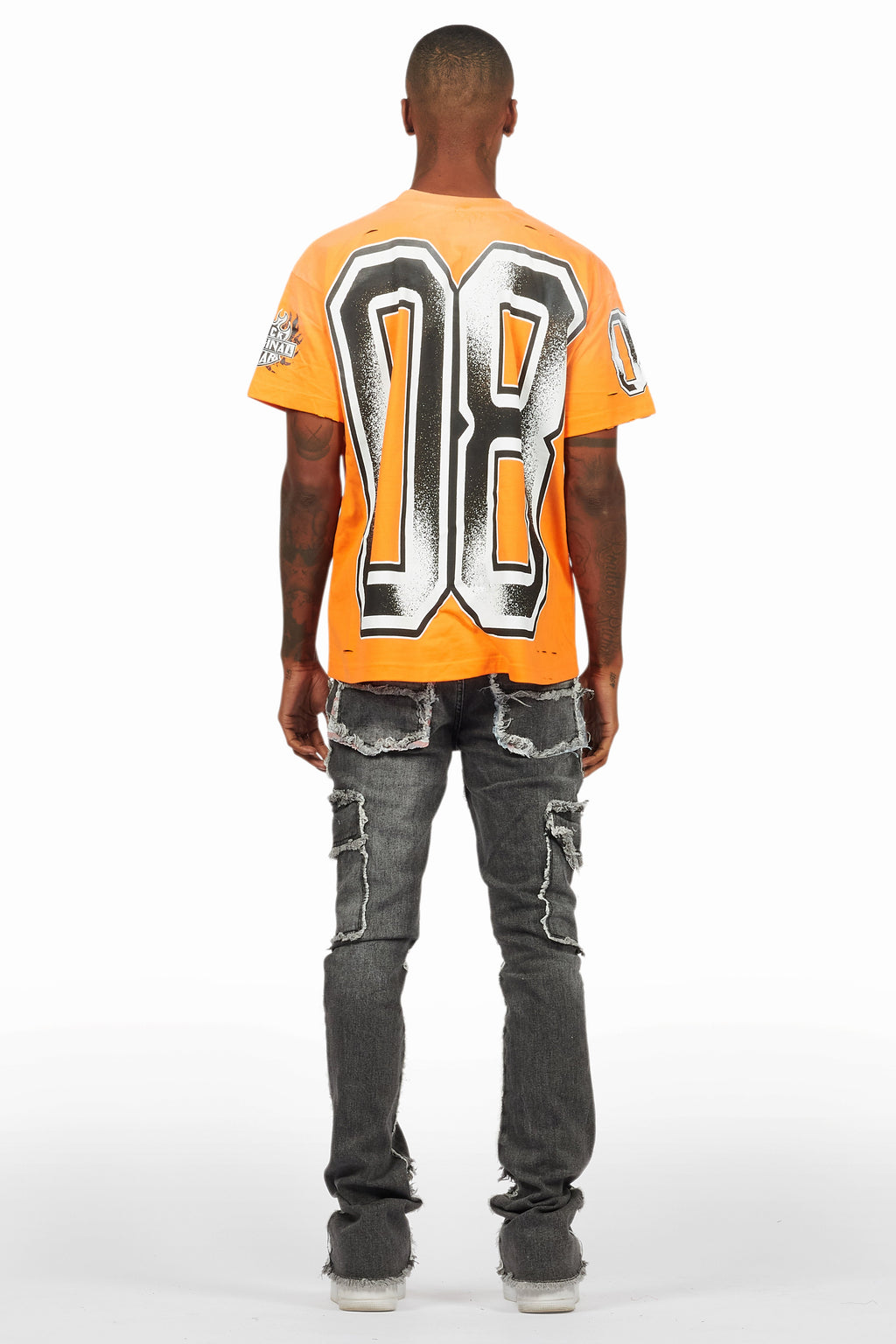 Alim Orange Oversized Graphic T-Shirt