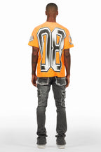 Alim Orange Oversized Graphic T-Shirt