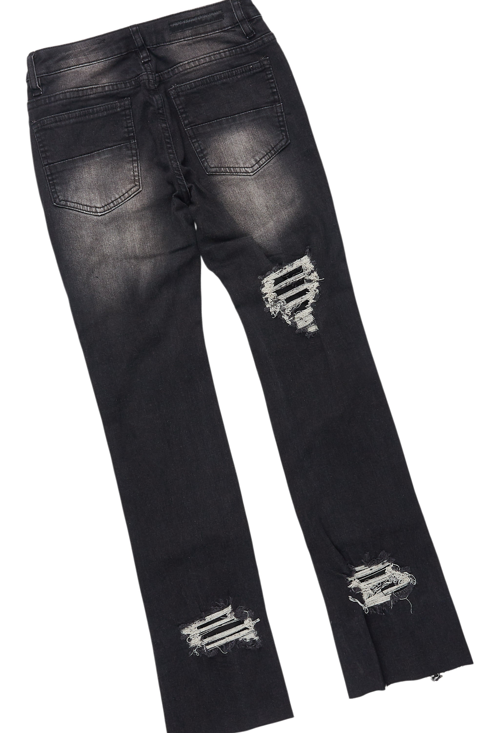 Boys Alim Vintage Black/Fuchsia T-Shirt/Stacked Flare Jean Set