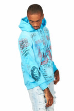 Gabin Blue Graphic Hoodie