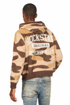Damodar Camo Brown Knitted Mohair Hoodie