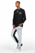 Briggs Black/Grey Long Sleeve T-Shirt/Baggy Pant Set