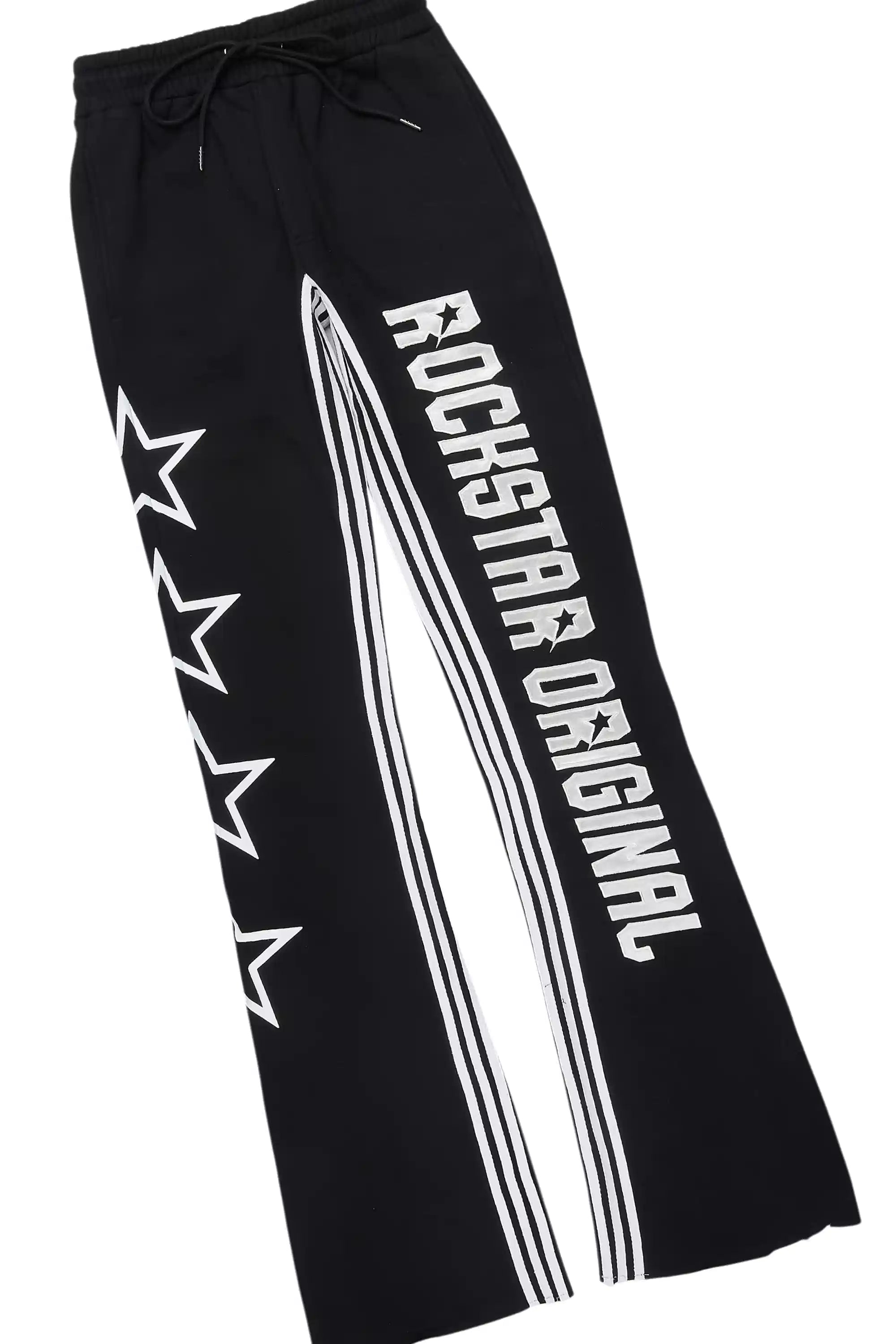 RSO 8 Black T-Shirt/Baggy Stacked Track Set