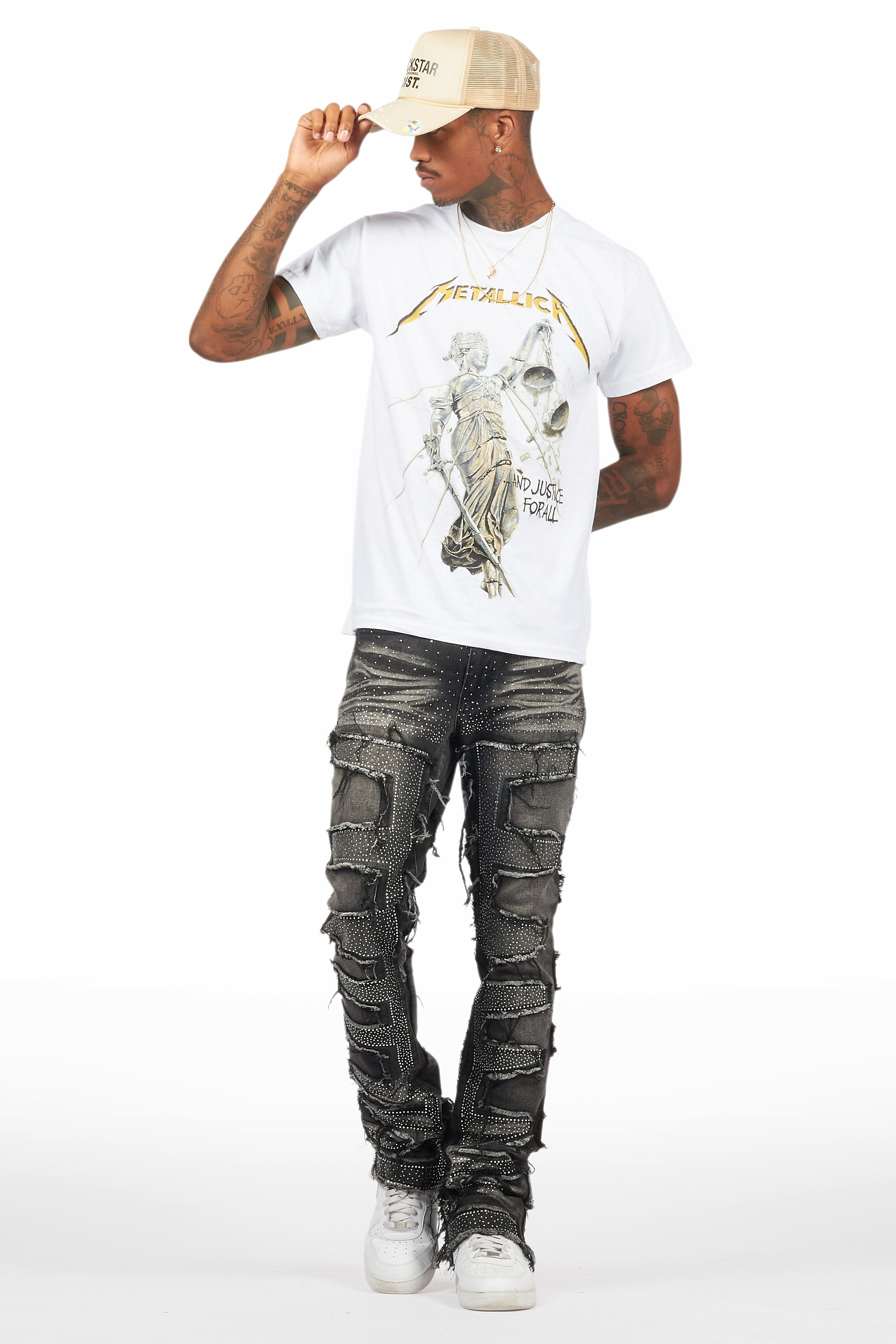 Metallica Justice For All White/Black Graphic T-Shirt