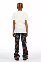 Boys StarLane Black Stacked Flare Jean