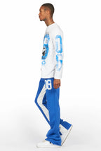 Grill White/Royal Long Sleeve T-Shirt/Baggy Pant Set