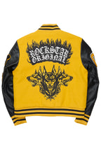 Leslee Black/Yellow Oversized Varsity Jacket