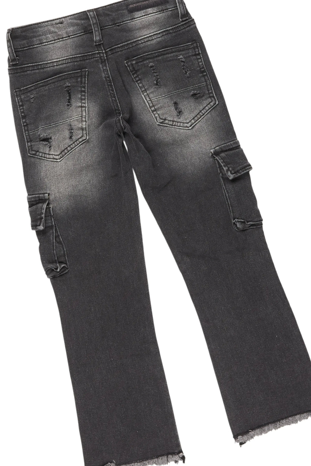 Girls Lachlane Grey/Dark Grey Hoodie/Stacked Flare Jean Set