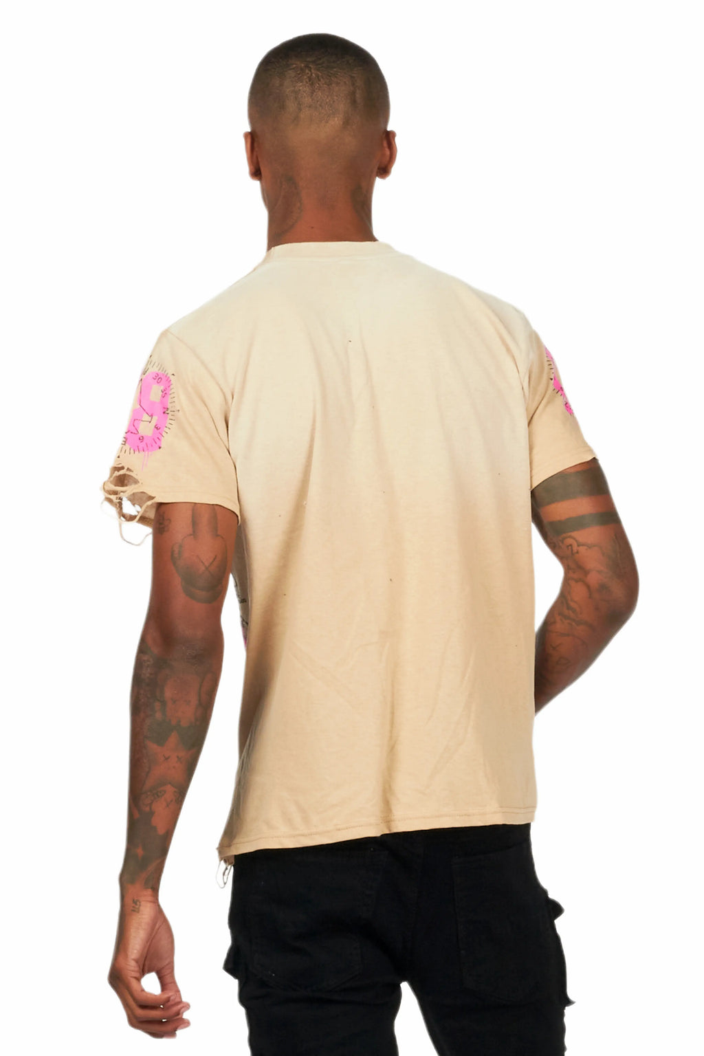 Nesta Beige Oversized Graphic T-Shirt