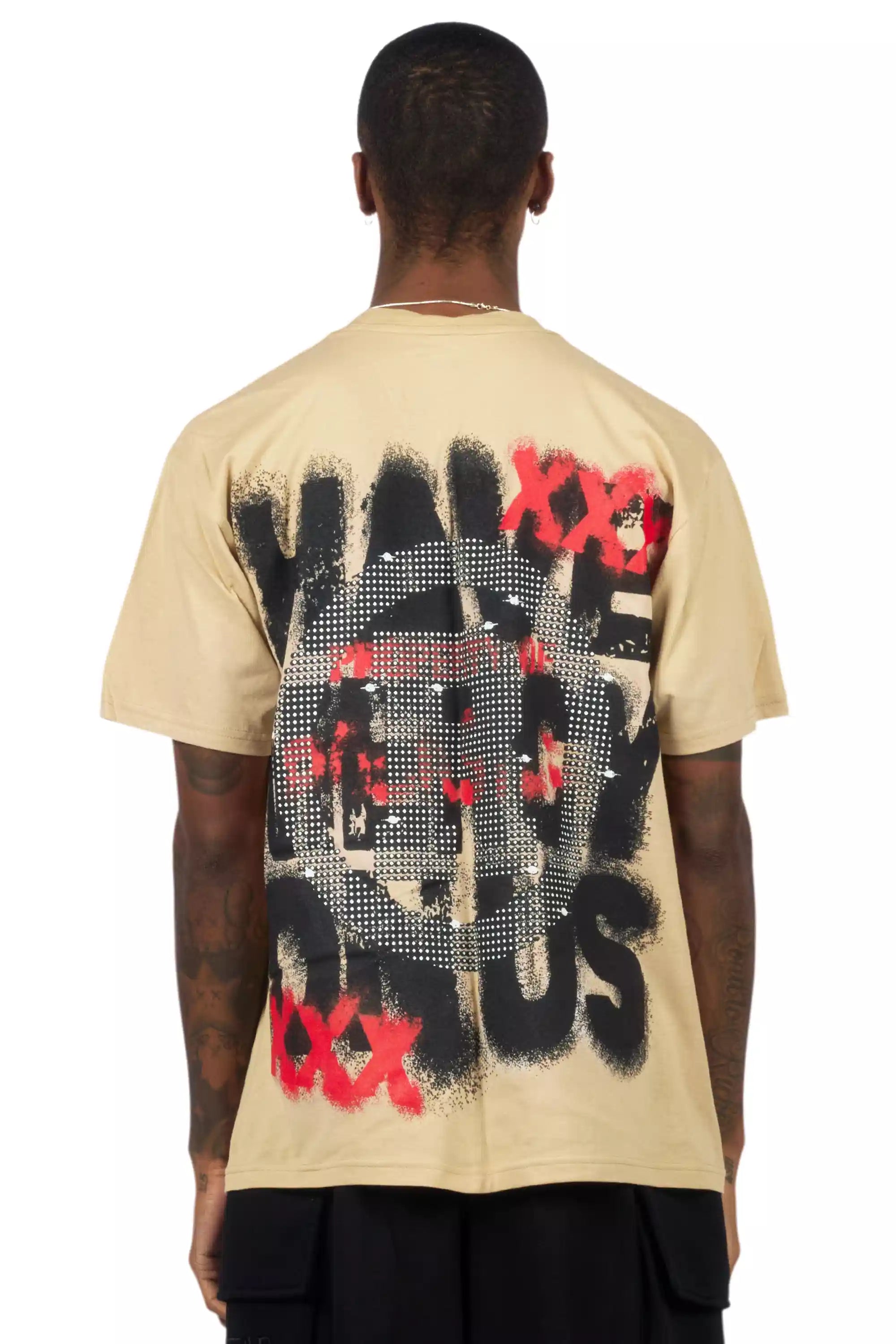 Kyo Beige/Black Oversized Graphic T-Shirt