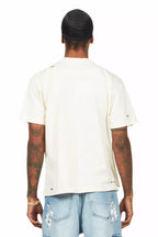 Beno Beige Oversized Graphic T-Shirt