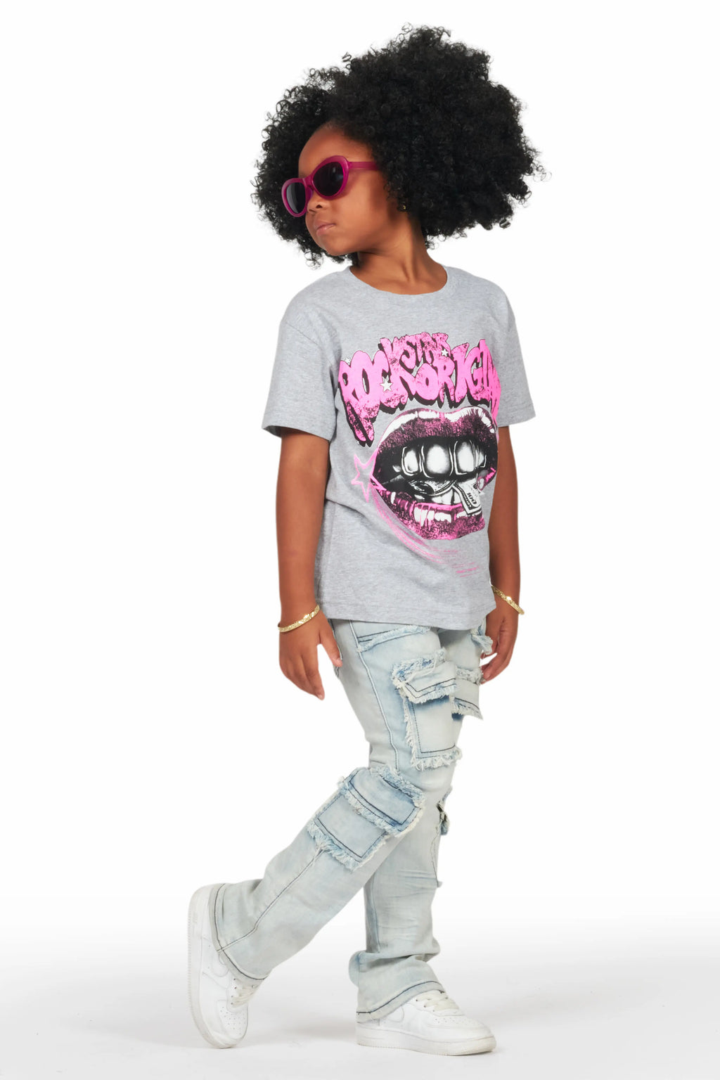 Girls Addy Blue Skinny Fit Cargo Jean