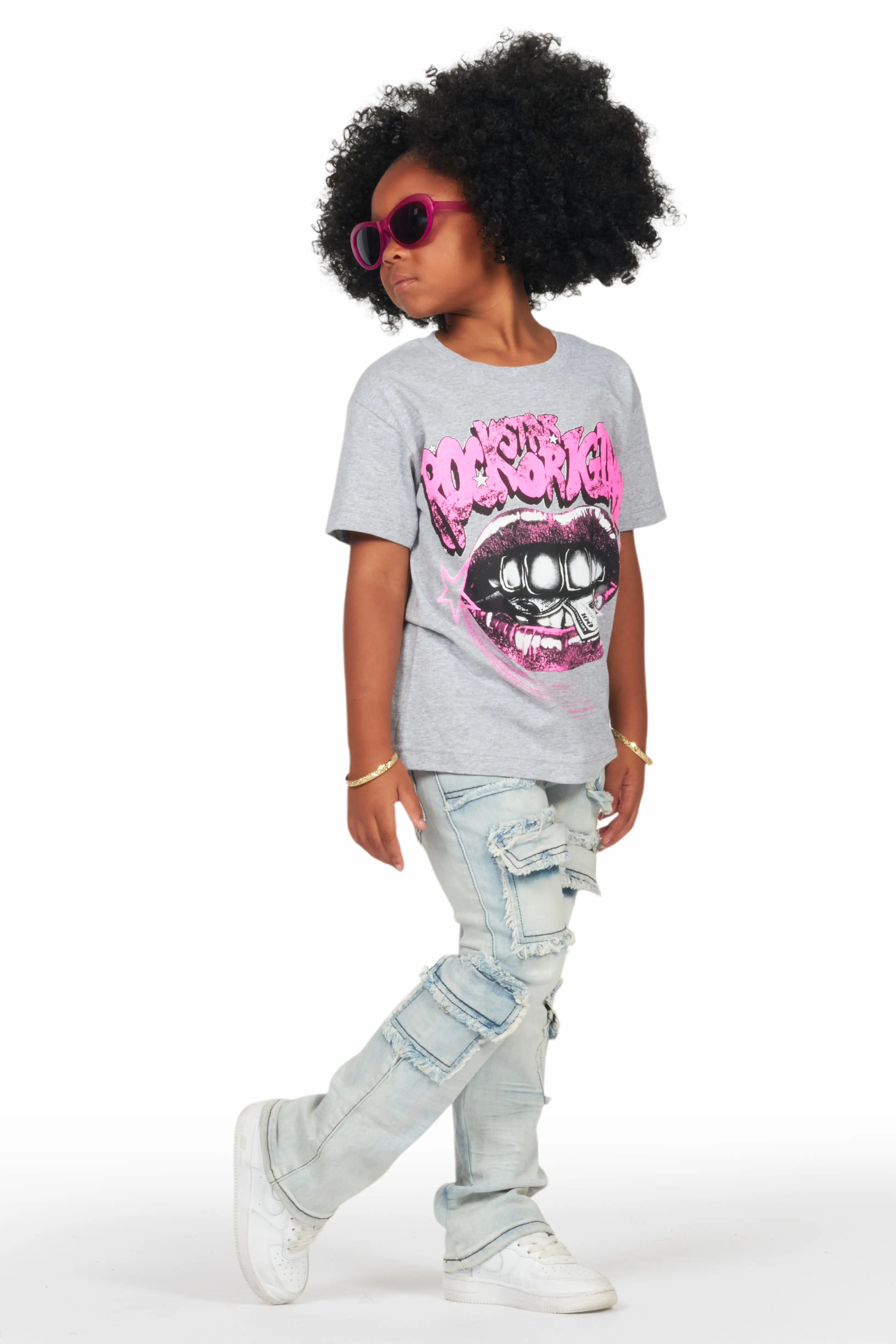 Girls Addy Blue Skinny Fit Cargo Jean