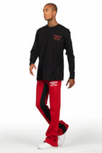 Briggs Burgundy Long Sleeve T-Shirt/Baggy Pant Set