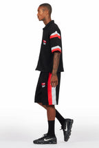 Zavid Black Button Up T-Shirt/Short Set