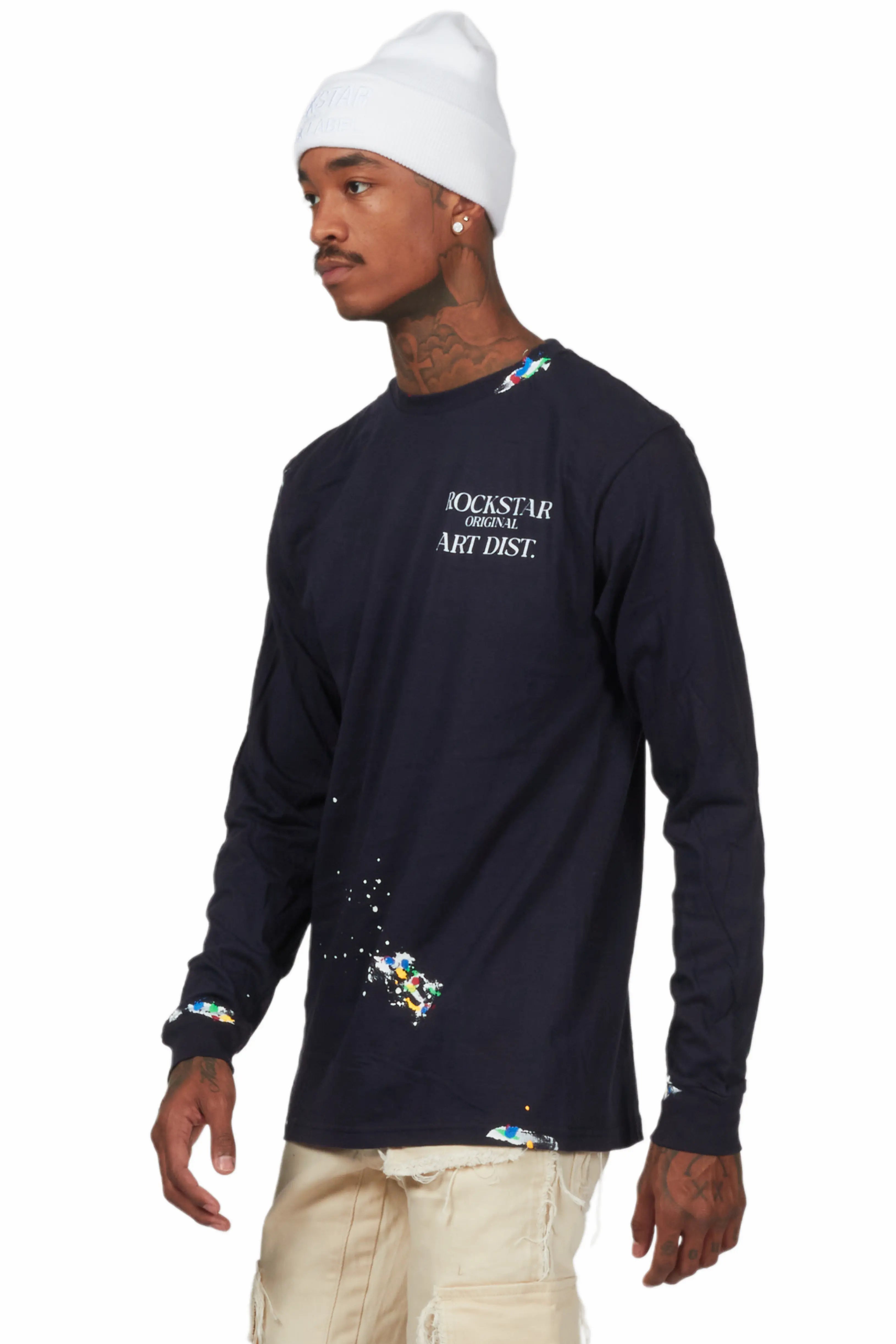 Palmer Navy Long Sleeve T-Shirt