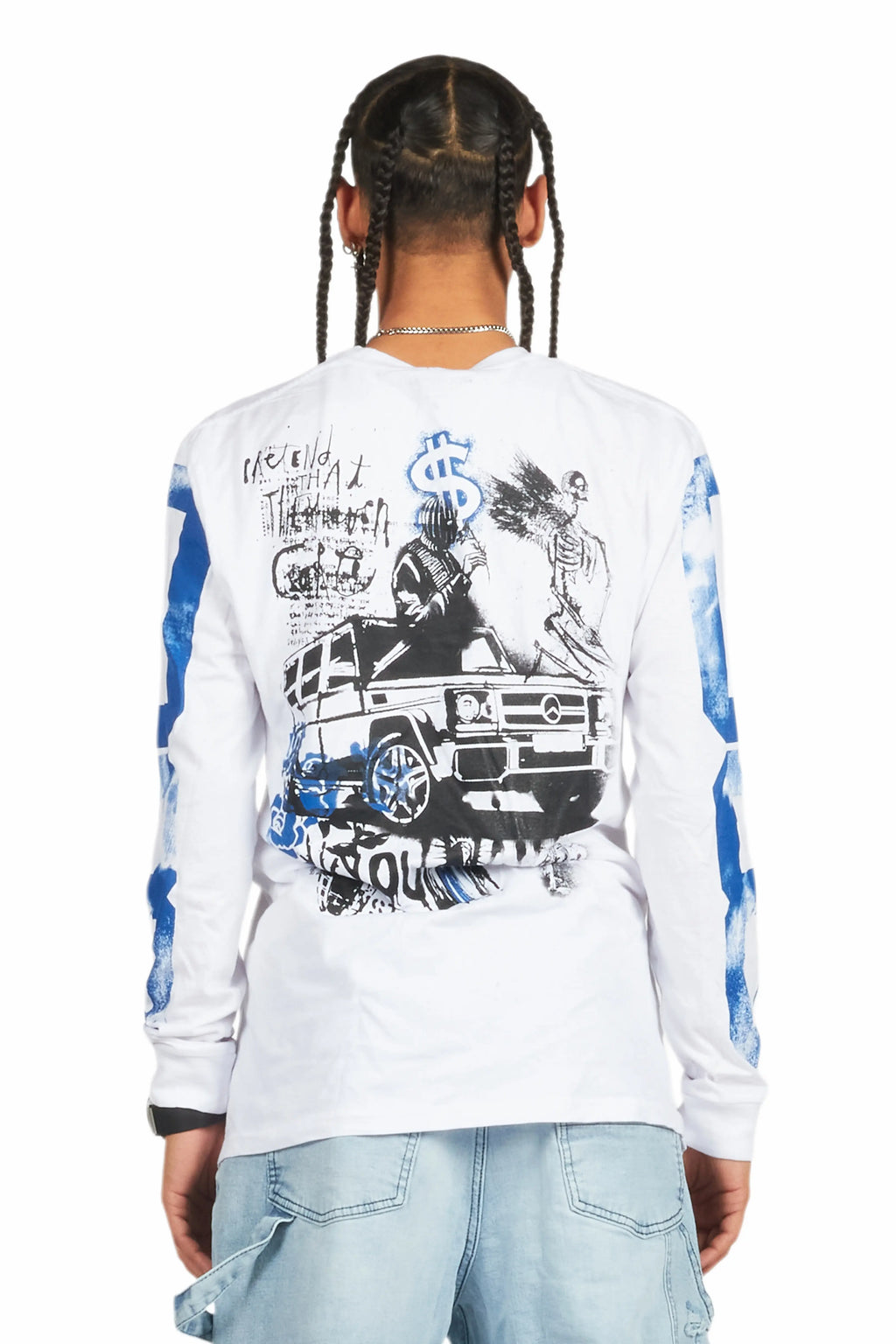 Grill White Long Sleeve Graphic T-Shirt