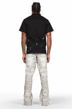 Taimo Grey Baggy Cargo Stacked Jean