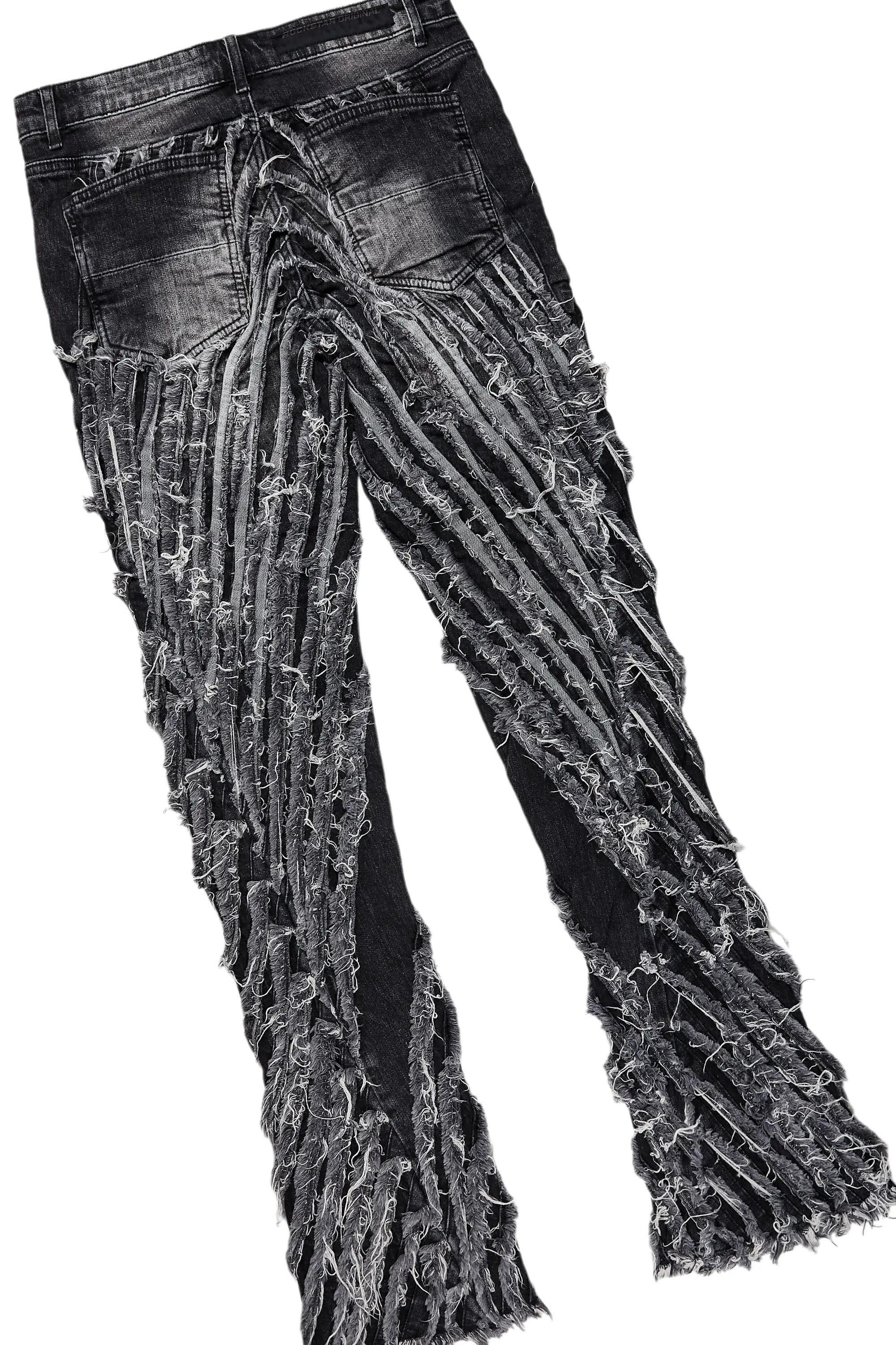 Amina Black Oversized T-Shirt/Stacked Flare Jean Bundle