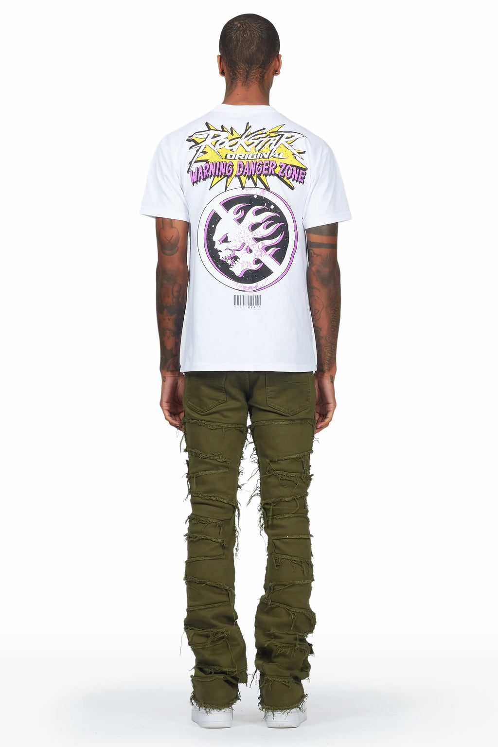 Shake Green Stacked Flare Jean