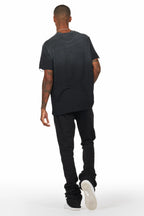 Galvin Black Oversized Graphic T-Shirt