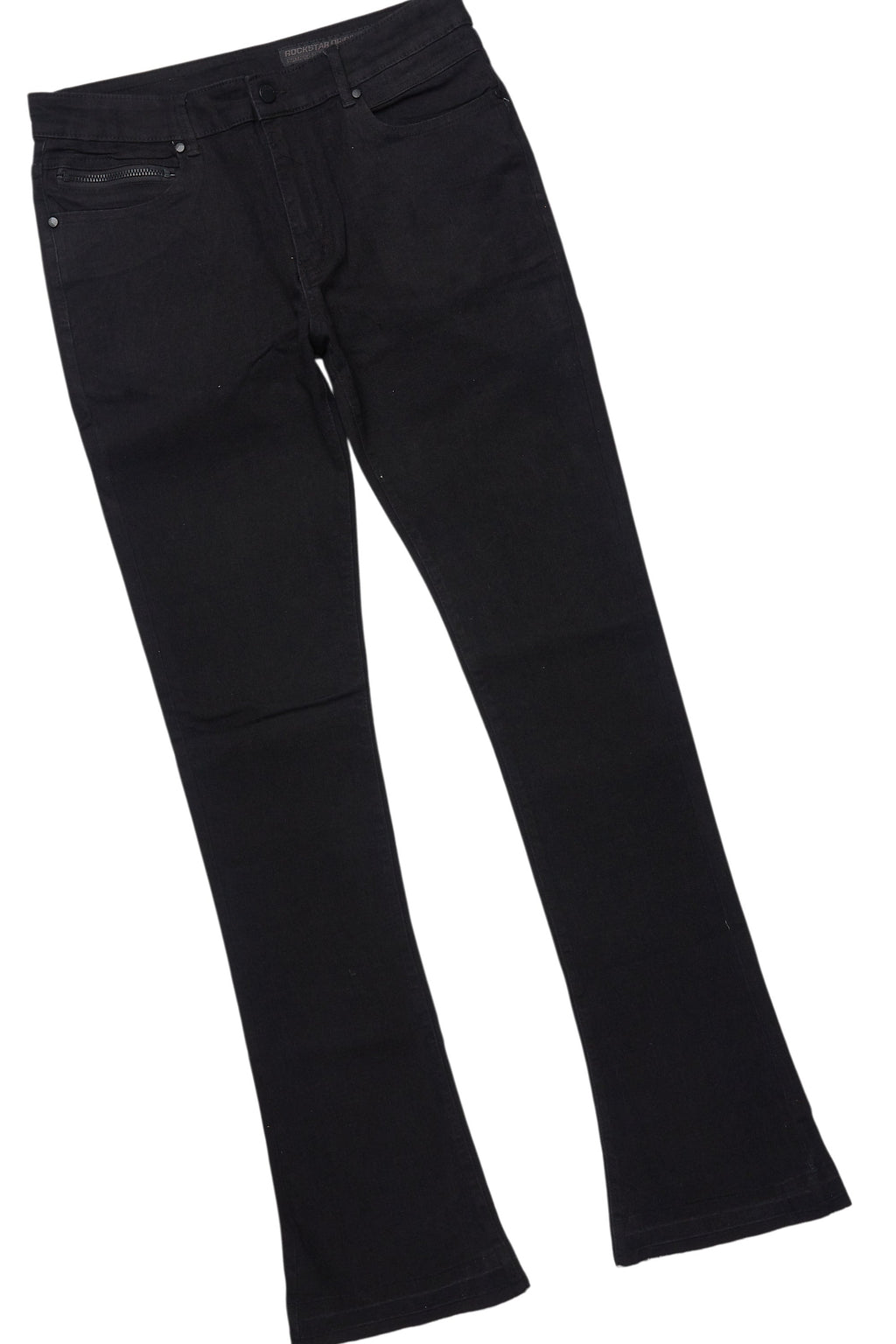 Drako Black/White Oversized Graphic T-Shirt/Dag Stacked Flare Jean Set