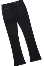 Drako Black/White Oversized Graphic T-Shirt/Dag Stacked Flare Jean Set