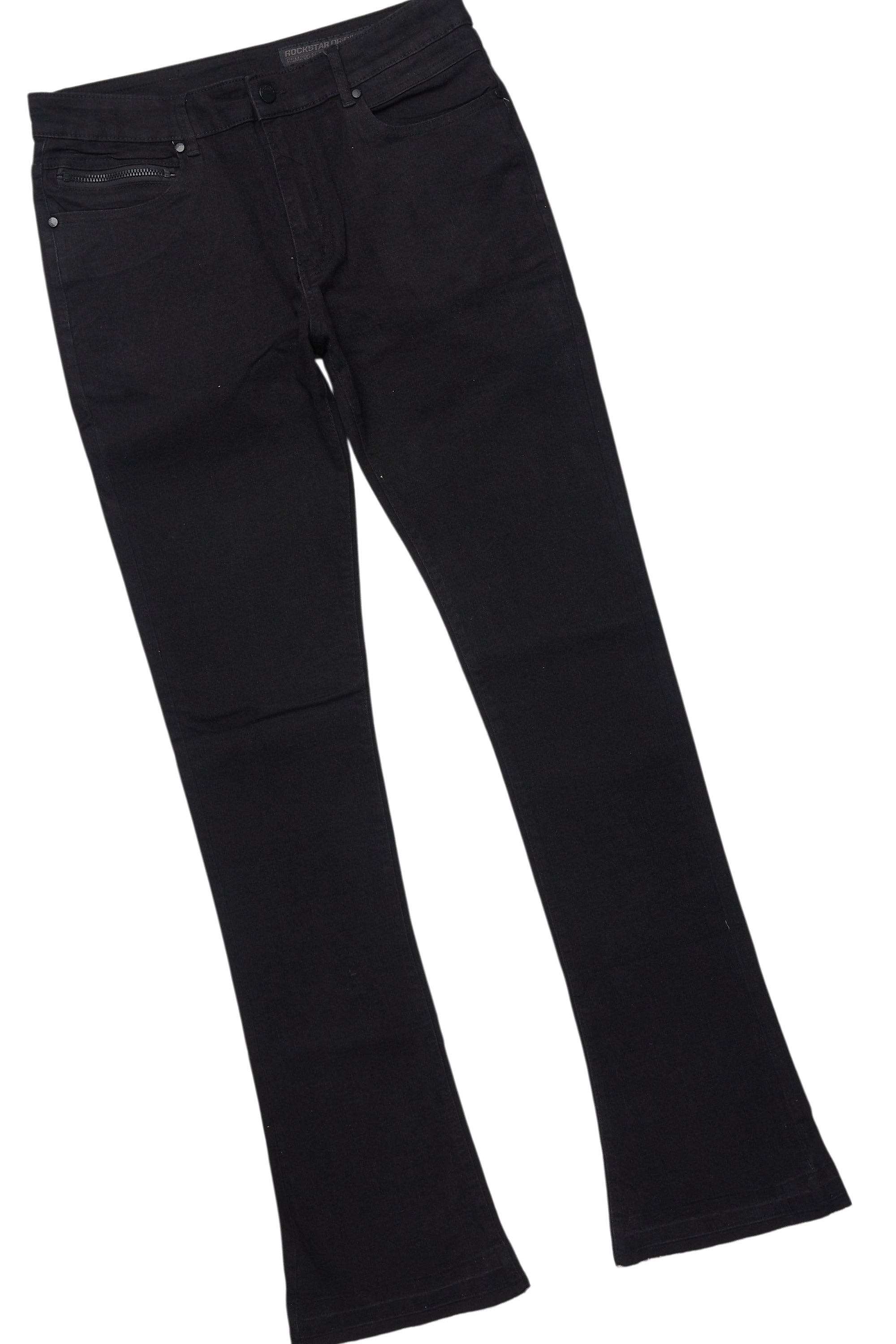 Drako Black/White Oversized Graphic T-Shirt/Dag Stacked Flare Jean Set