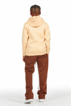 Boys Uko Brown Stacked Baggy Flare Pant
