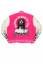 Yalanda Hot Pink Oversized Varsity Jacket