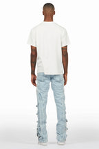Attila Light Blue Stacked Flare Jean