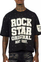 Yulian Black Boxy Crop T-Shirt