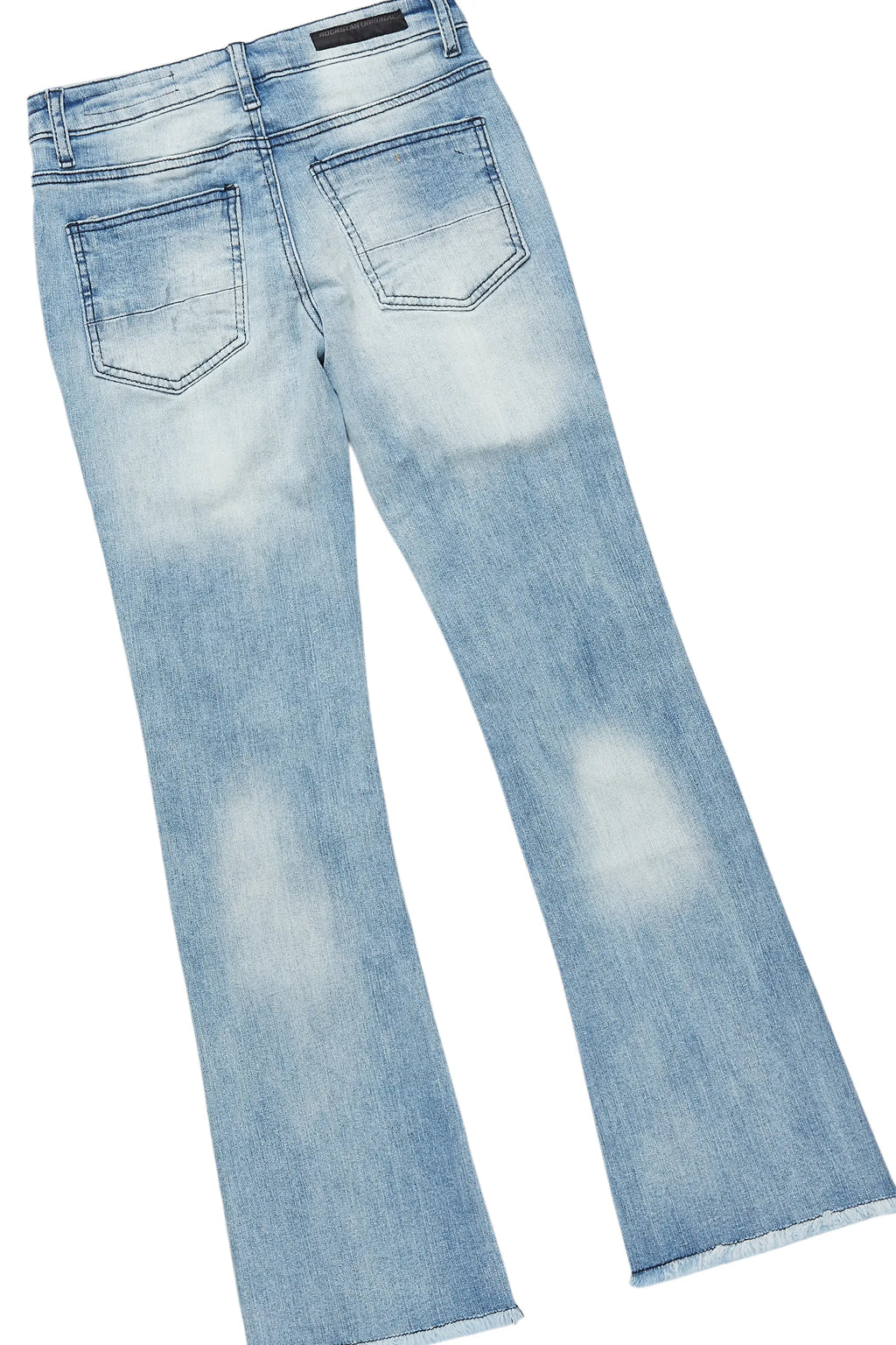 Boys Beno Navy/Blue Hoodie/ Stacked Flare Jean Set