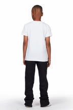 Boys Alpine Black Super Stacked Trackpant