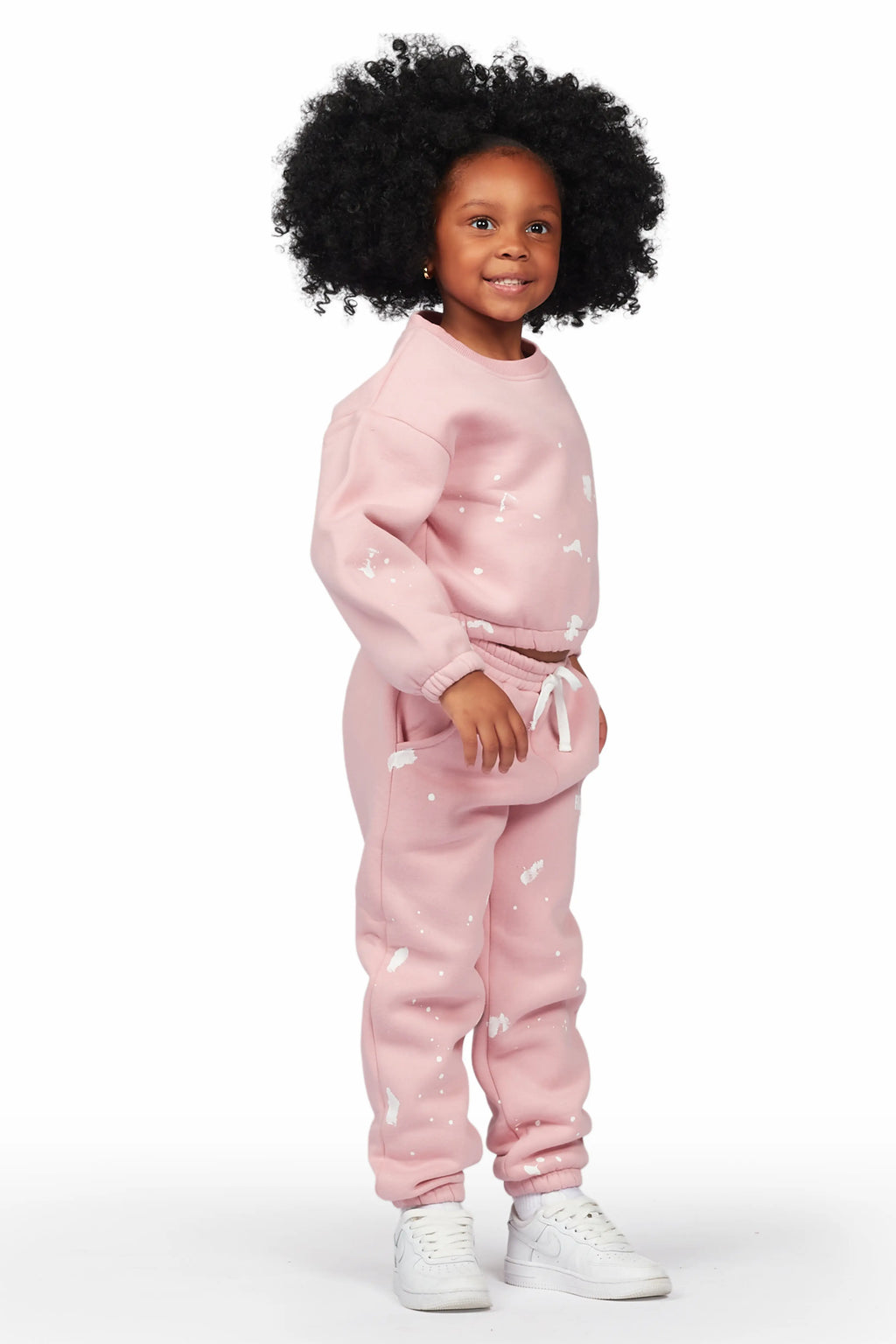 Girls Hadley Blush Crop Top Pant Set