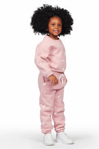 Girls Hadley Blush Crop Top Pant Set