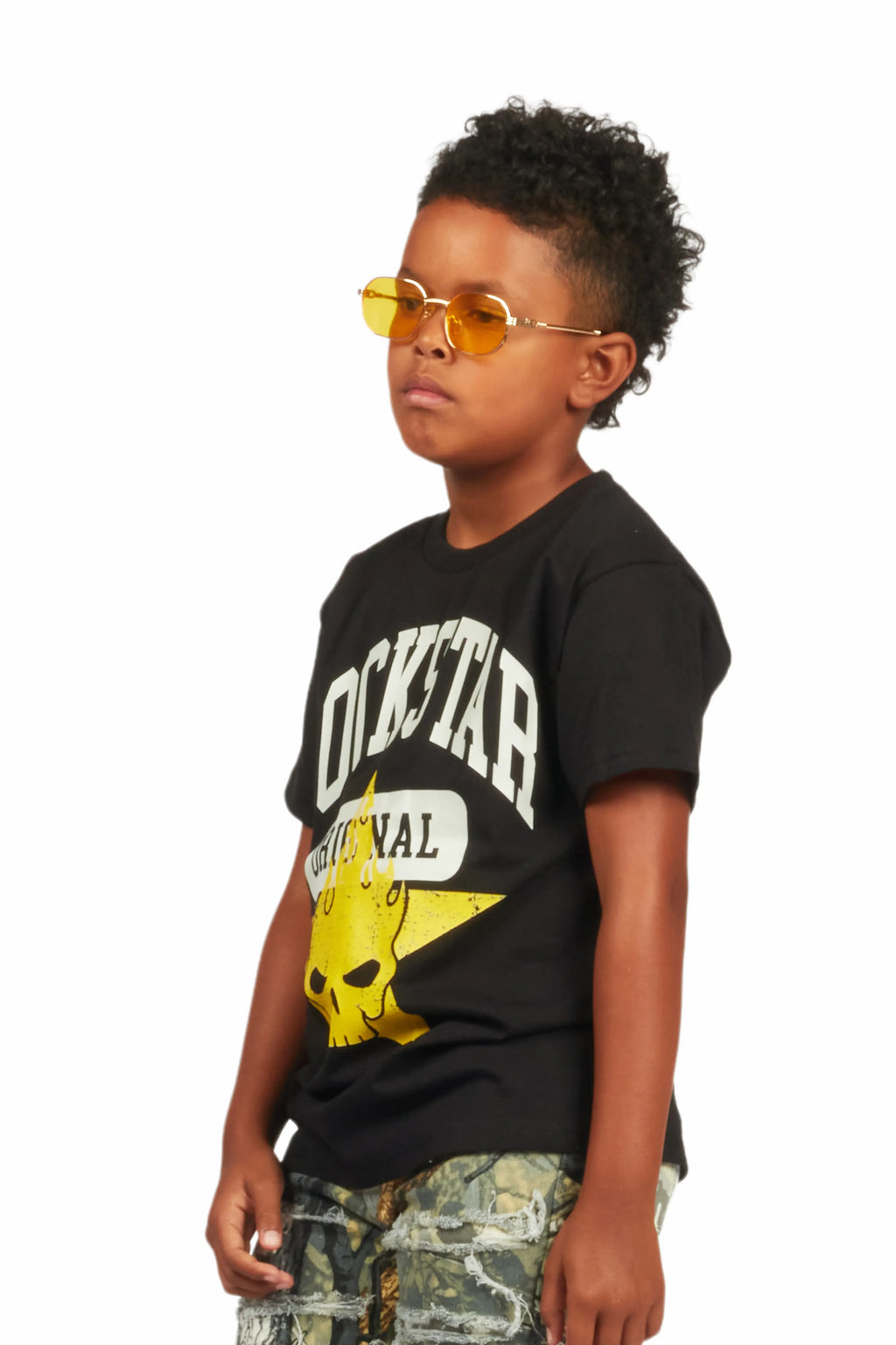 Boys Semaj Black Graphic T-Shirt