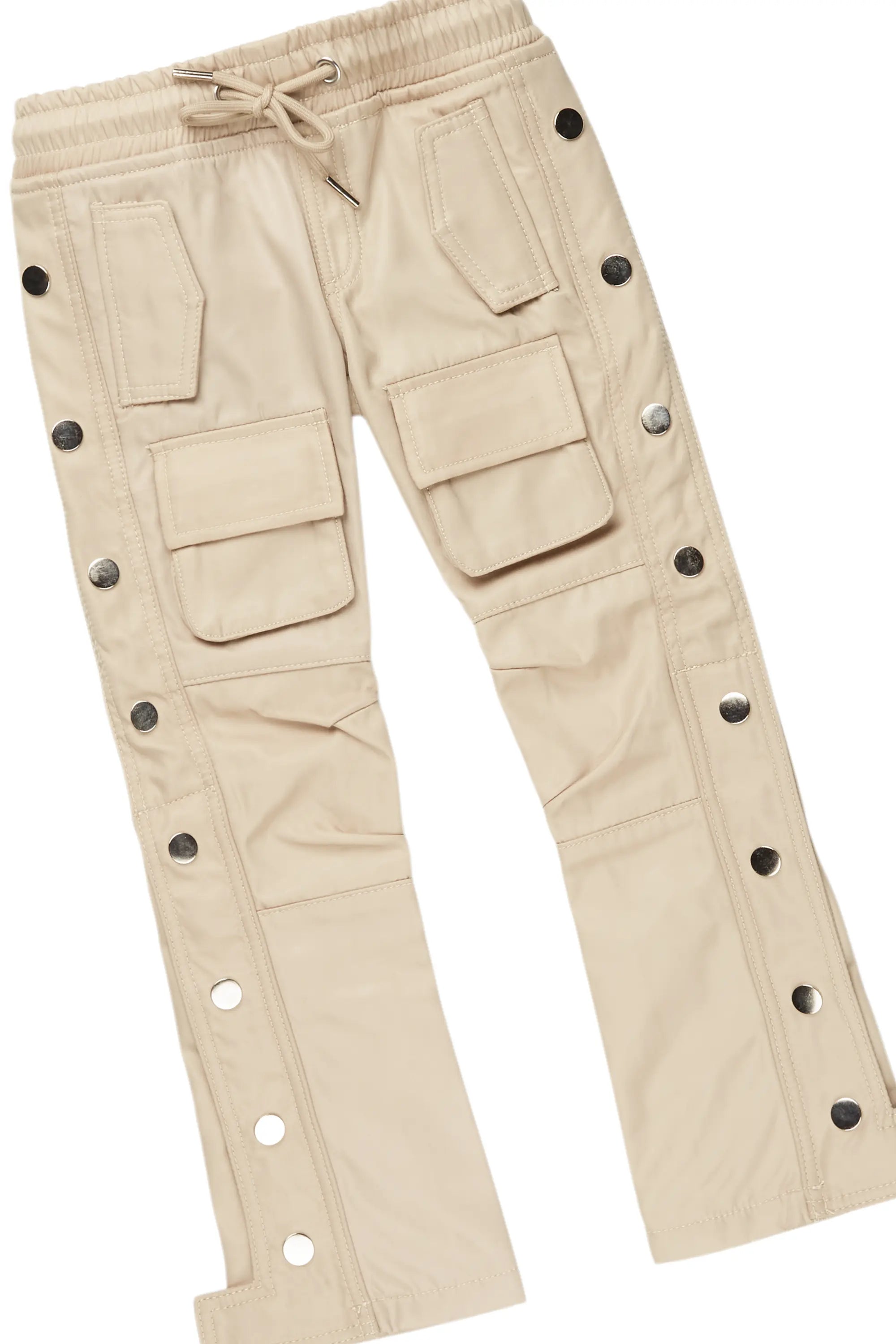 Boys Beau Black/Beige Hoodie/Nylon Pant Set