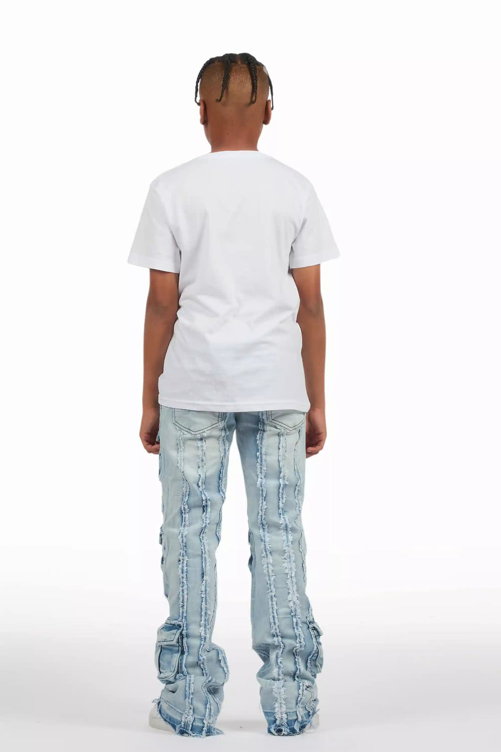 Boys Frey Light Blue Stacked Flare Jean