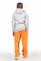 Boys Uko Orange Stacked Baggy Flare Pant