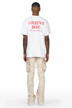 Slater Tan Stacked Flare Jean