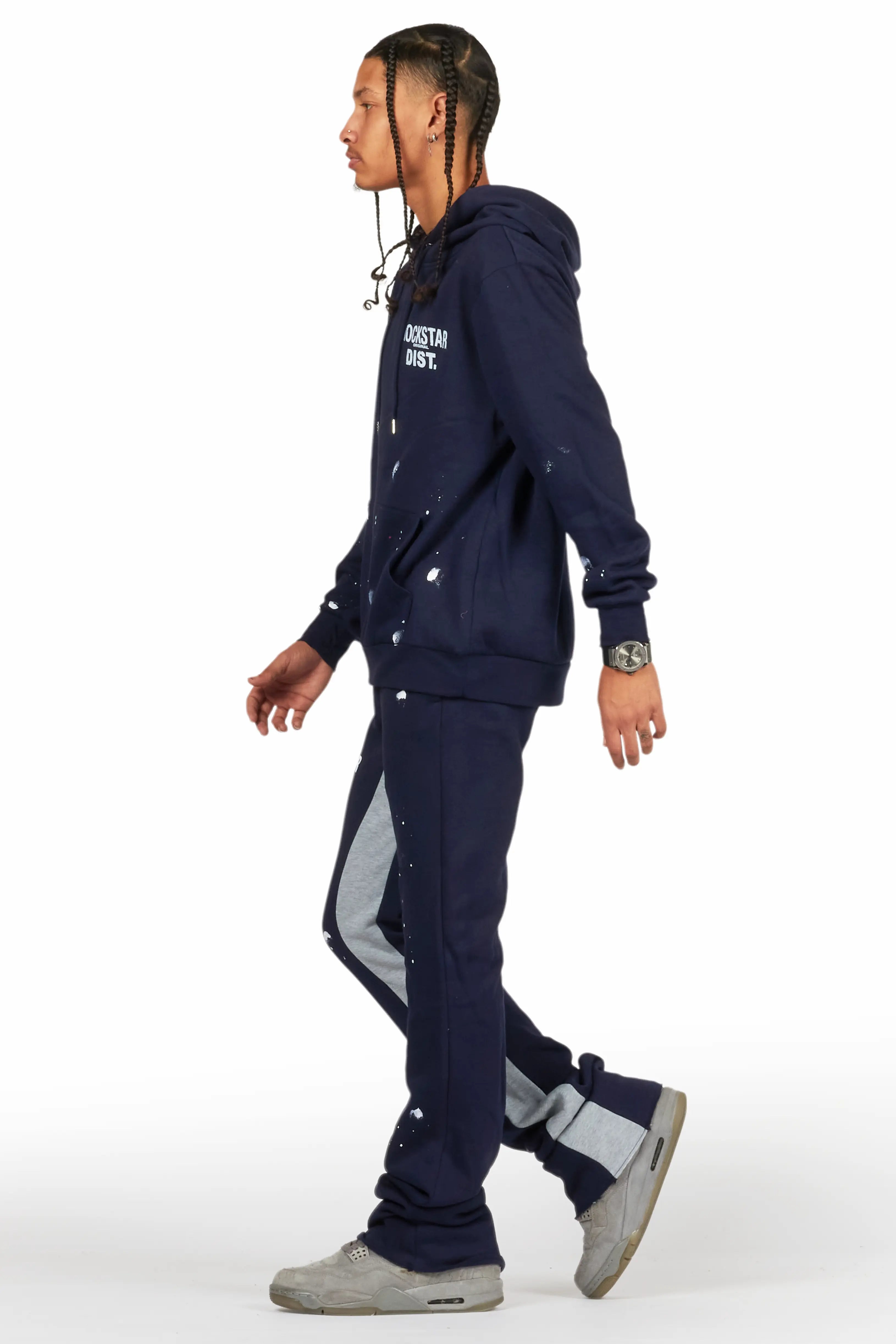 Raffer Navy Hoodie Baggy Fit Pant Track Set