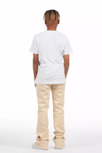 Boys Dag Beige Stacked Flare Jean