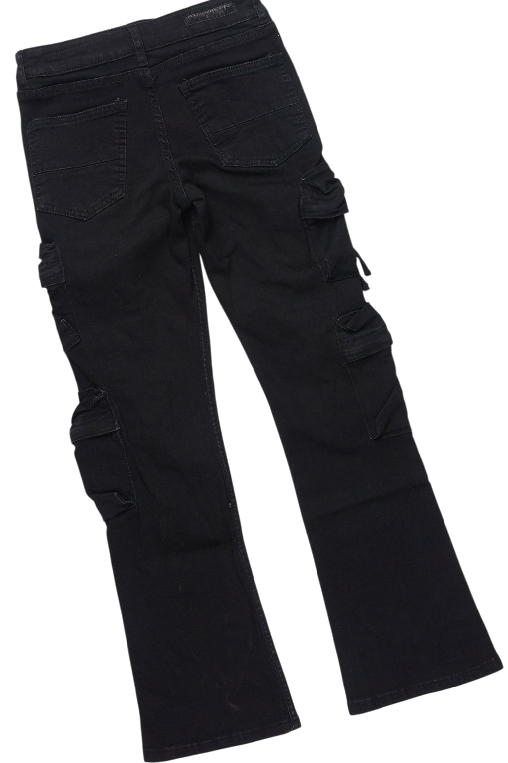 Boys Beno Black/Green T-Shirt/Stacked Flare Jean Set