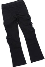 Boys Beno Black/Green T-Shirt/Stacked Flare Jean Set