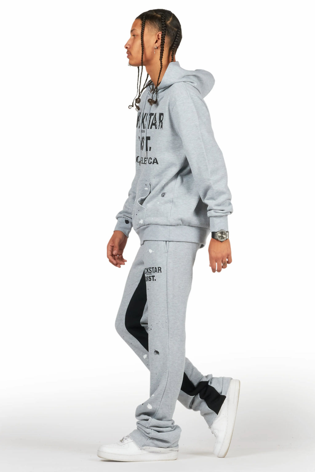 Scottie Heather Grey Hoodie/Baggy Track Pant Set