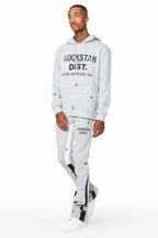 Scottie Heather Grey Paint Splatter Hoodie/Stacked Flare Track Set