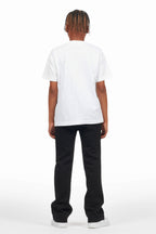 Boys Alpine Black Stacked Trackpant